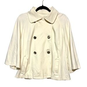 Chico's Size 2 Parisian Chic‎ Double Breasted Jacket Womens LP Classic Preppy